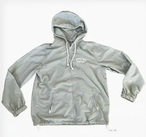 Brandy Melville J Galt Zip Up Windbreaker Raincoat Green Small thumbnail 1