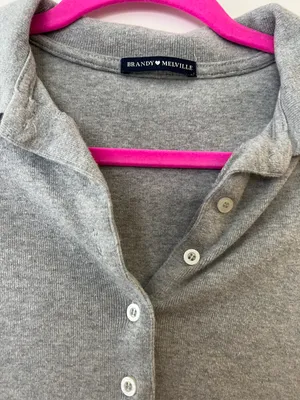 Brandy Melville Button Down Crop Top thumbnail 2
