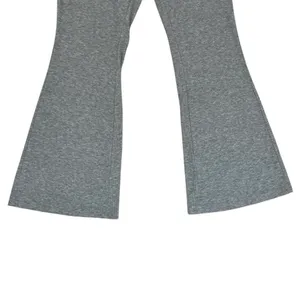 Shein Womens M 6 Flared Leggings Ribbed Fold Over Waist Gray thumbnail 3