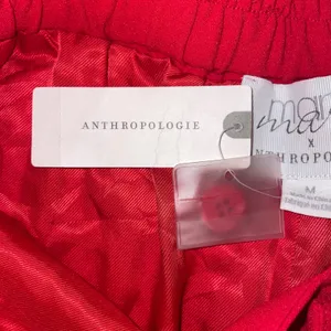 Mare Mare x Anthropologie Red High Waisted Shorts Size M Elastic Back Waist thumbnail 7