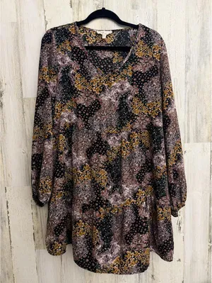 Bebop Women's Large Floral Ditsy Tiered Babydoll Tunic Dress thumbnail 1