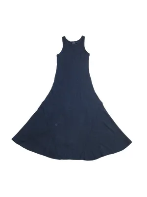 NWT Polo Ralph Lauren Waffle Knit Maxi in Medieval Blue Thermal Tank Dress XL thumbnail 4