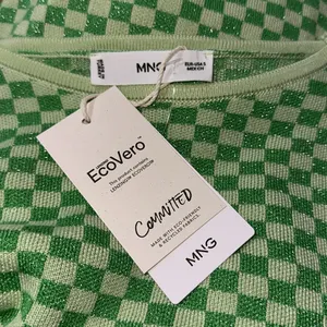 NWT MANGO Checks knitted sweater Green Shimmery Small y2k thumbnail 9