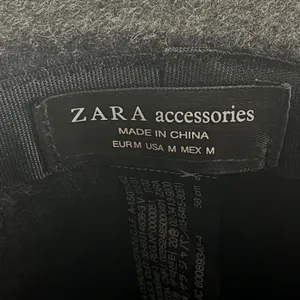 Zara Accessories Black Wool Blend Wide Brim Fedora Hat‎ Size Medium 58cm Pinched thumbnail 3