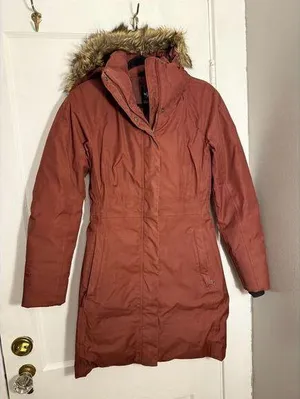 The North Face Arctic II Maroon Red Waterproof Goose Down Parka Jacket thumbnail 1