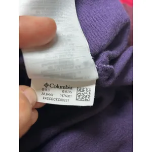 Columbia Striped Purple Henley Hoodie‎ Long Sleeve Pullover Sweatshirt Size Med thumbnail 6