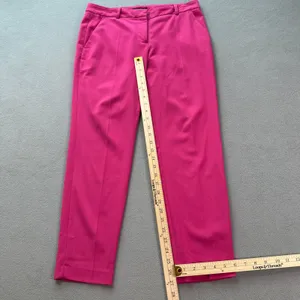 ZARA BASIC Womens Pink Tailored Trousers Cropped Ankle Length Size M Classic thumbnail 4