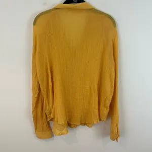 Aerie Casual Lightweight Yellow Button-Down Women's Top Size Medium thumbnail 5