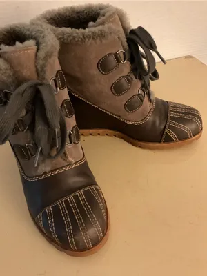 UGG women brown suede leather platform wedge Alasdair boots US 6.5 thumbnail 8