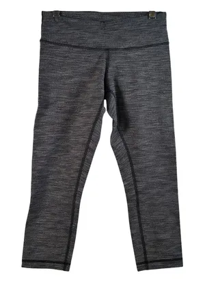 Lululemon Align High Rise Crop Leggings Black White Geometric Pattern‎ Size 4 thumbnail 1