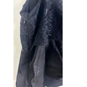 Vigoss Cami Top Womens Large Black New Lace Satin‎ Tie Front thumbnail 11