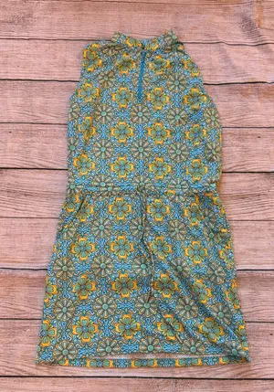 IBKUL Turquoise Blue Sleeveless Drawstring Golf Dress Size XS thumbnail 1