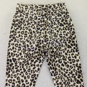 FRAME Ali High Rise Cigarette Jeans Leopard Print Beige‎ Women's 25 Skinny Mob thumbnail 5
