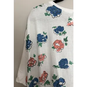 Free People We The Free Nina Boheme Floral Printed Tee Ivory Women's Size Large thumbnail 8