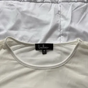 NEW Lulus‎ Iced Latte Dress Womens Medium White Shift Tassel Wedding Cocktail thumbnail 4