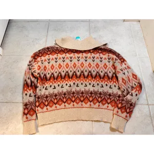 The General Good Fair Isle Collared Sweater Beige Orange Fall Size M NWT thumbnail 10