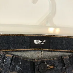 HUDSON JEANS Nicole Super Skinny Jeans Snakeskin Mid Rise Black Dark Wash Denim thumbnail 7