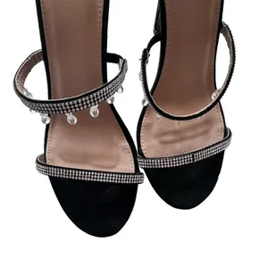 NWT Windsor A Thing Of Beauty Spiral Crystal Heels in Black thumbnail 7