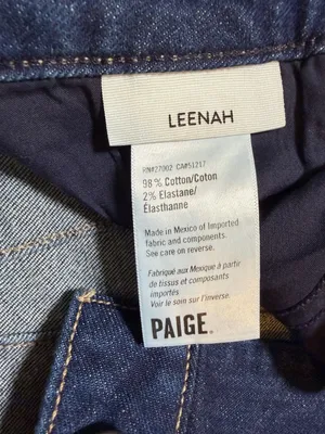 PAIGE Leenah High Rise Wide Leg Jeans Sz 28 Ceremony Dark Wash Stretch Denim thumbnail 7
