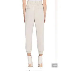 Alice And Olivia Pete Jogger Pants Size Medium Cream With White Stripes thumbnail 3