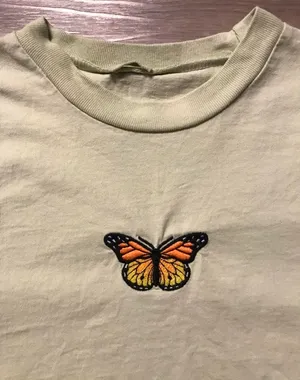 Cropped Butterfly Shirt Green thumbnail 2