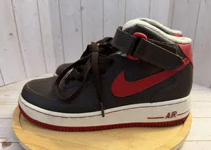 2006 Nike Air Force 1 MID XXV Brown & Red Players 314195-261 Size: 6.5 Y 8 Woman thumbnail 1