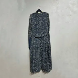 House of Harlow 1960 Blue Print Reska Fringe Sleeve Maxi Dress Sz L thumbnail 10