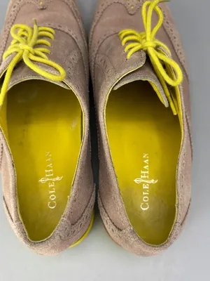 Cole Haan Lunargrand Alisa Wingtip Oxford Shoes Womens 8.5 Tan Yellow Almond Toe thumbnail 5
