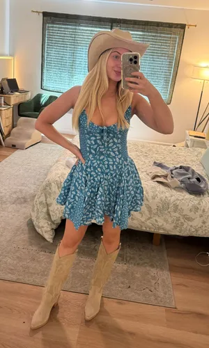 Free People Blue Mini Dress Print thumbnail 1