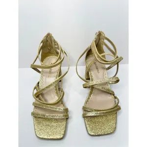 Zigi Soro Sandals Size‎ 6 Gold Open Toe Ankle Strap Dress Heels Sparkly thumbnail 4