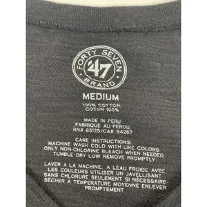 47 Brand Womens Black Carolina Panthers V Neck Cotton Tee Shirt Size M thumbnail 6