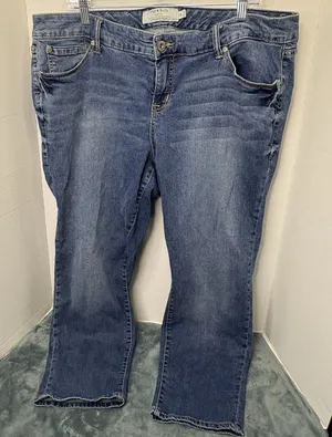 Torrid Premium Denim Boyfriend Stretch Jeans Size 18 Butterfly Patch thumbnail 1