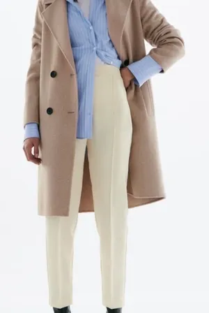 Zara‎ High Waist Trousers in Ivory Size Small thumbnail 1