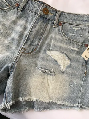 Destroyed High Waisted Denim Shorts thumbnail 2