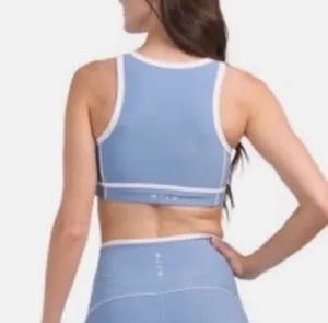 ✨WILO The Label Blue and White Sports Bra Crop Small Top✨ thumbnail 3