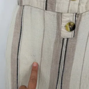 Indigo Rein Linen Blend Womens Jumpsuit Sz L Boho Coastal Stripe Resort Euro thumbnail 9