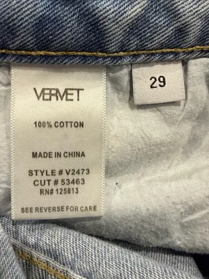 Vervet Straight Leg Jeans Women’s 29x32 High Rise Distressed Lightwash Denim thumbnail 8