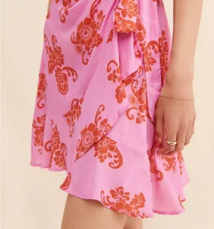 NWT ANTHROPOLOGIE Pink Floral Halter Mini Dress Sz L thumbnail 5
