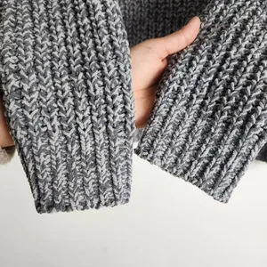 American Eagle Grey Chunky Cable Knit Cropped Sweater - Size S (Oversized Fit) thumbnail 11