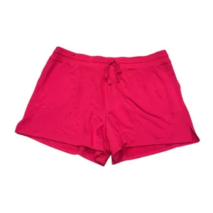 Ava & Viv Women's Magenta French Terry Drawstring Pull-On Lounge Shorts Size 2X thumbnail 3