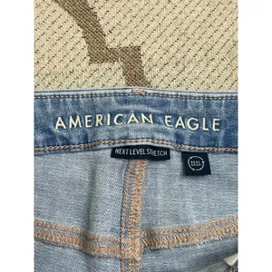 American Eagle Curvy Super High Rise Flare Jeans Stretch Slit Hem Size 10 thumbnail 11
