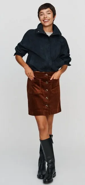 Maeve Colette Corduroy Button Front Mini Skirt Size XL Copper NWT Anthropologie thumbnail 1
