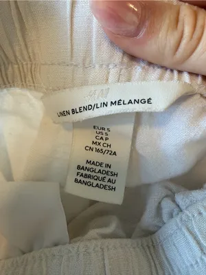 H&M White Wide-Leg Linen Pants thumbnail 3