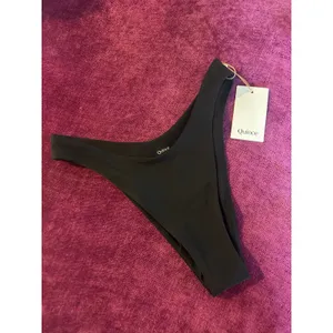 QUINCE Italian High Leg Bikini Bottom MINIMALIST Swimsuit Black Size Small S thumbnail 3