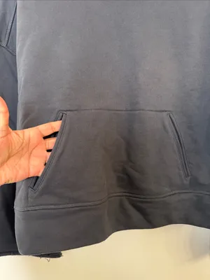 Alo Yoga oversized Box Crop Hoodie Raw Hem Cotton Blend Sweatshirt Womens sz xs thumbnail 5
