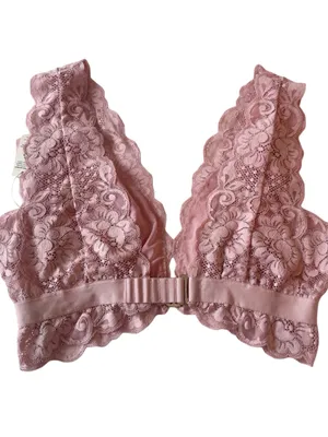 NWT Free People We Are Hah! Got Ur Back Bralette Copper Rose Pink Lace Size Med thumbnail 5