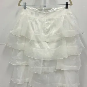NWT‎ Akira Once Upon A Dream Ruffle Assymetric Maxi Skirt White Large Low High thumbnail 8