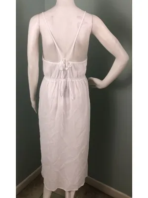 NWT Women's Sunn Lab Swim White Cinch Waist Cover-Up Dress Sz Medium thumbnail 8