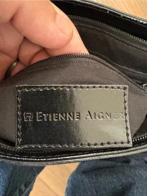 Vintage Etienne Aigner‎ Brown Black Monogram Shoulder Bag Y2K Baguette Purse thumbnail 4
