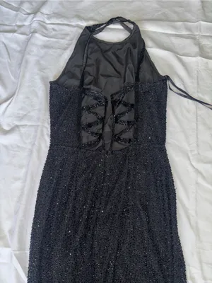 Black Beaded Evening Gown Formal Dress Size Small NWT retails $278 thumbnail 6